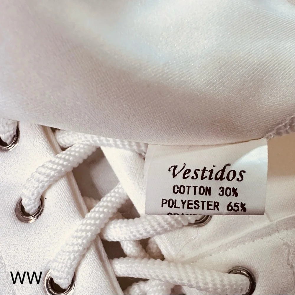 Vestidos mini skirt white w/sexy lace-up front detail Women’s medium | rr9 - Picture 3 of 6